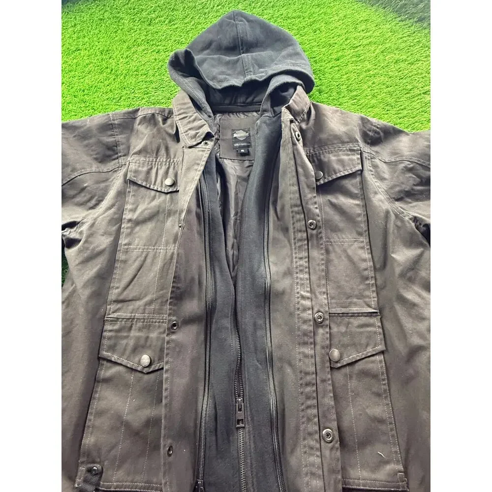 Harley-Davidson® Men's XL Crawford Cargo Jacket Coat, Grey Canvas. 98570-16VM